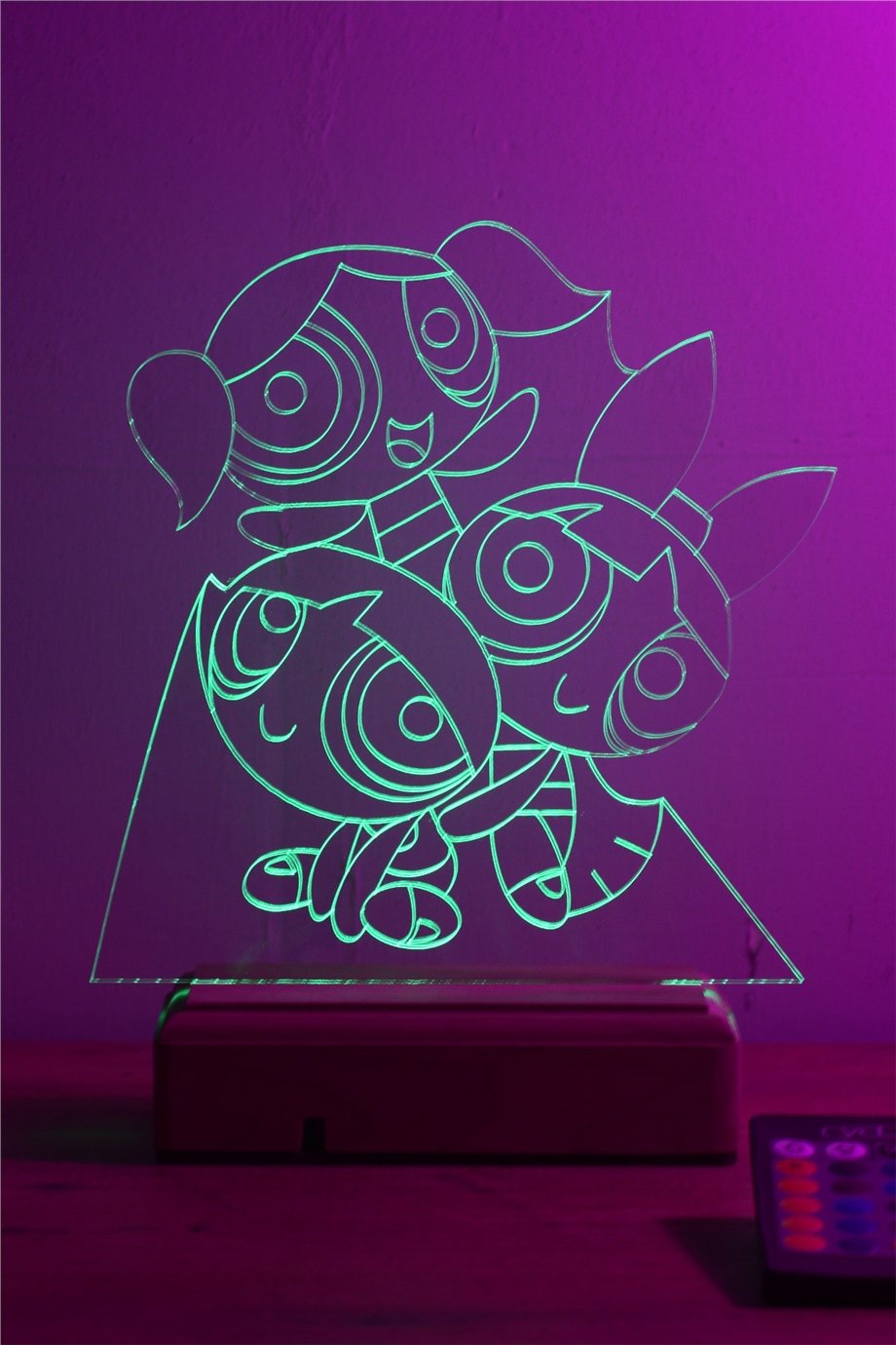 Powerpuff Girls Hediye 16 Renkli Kumandalı Gece Lambası