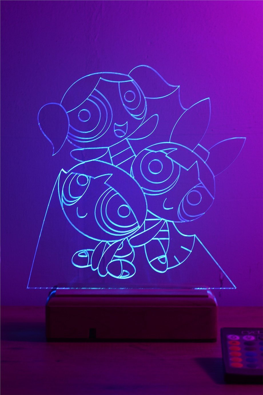 Powerpuff Girls Hediye 16 Renkli Kumandalı Gece Lambası