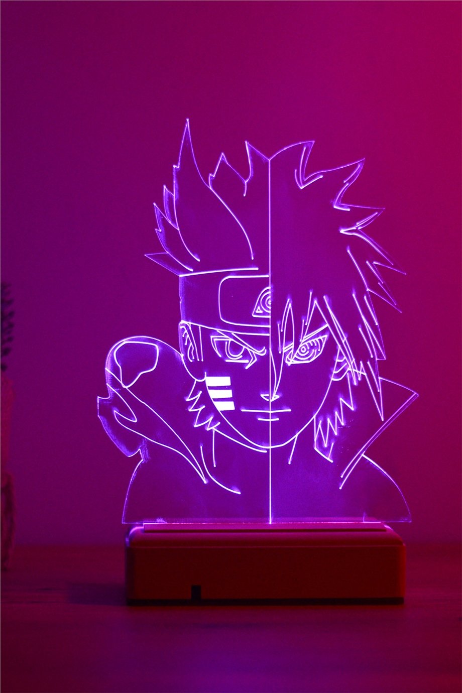 Sasuke Uchiha Uzumaki Naruto 16 Renkli Anime Gece Lambası