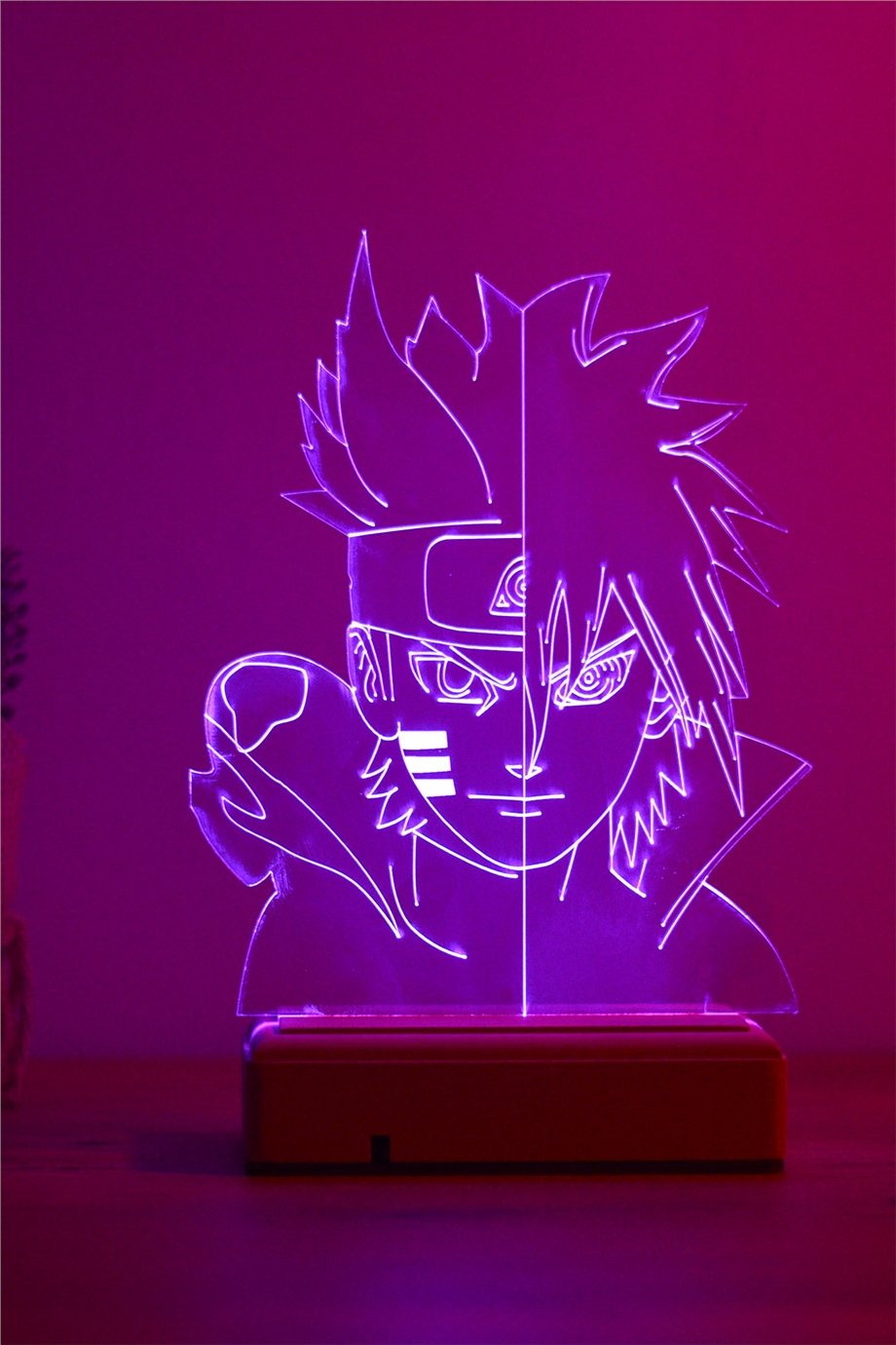 Sasuke Uchiha Uzumaki Naruto 16 Renkli Anime Gece Lambası