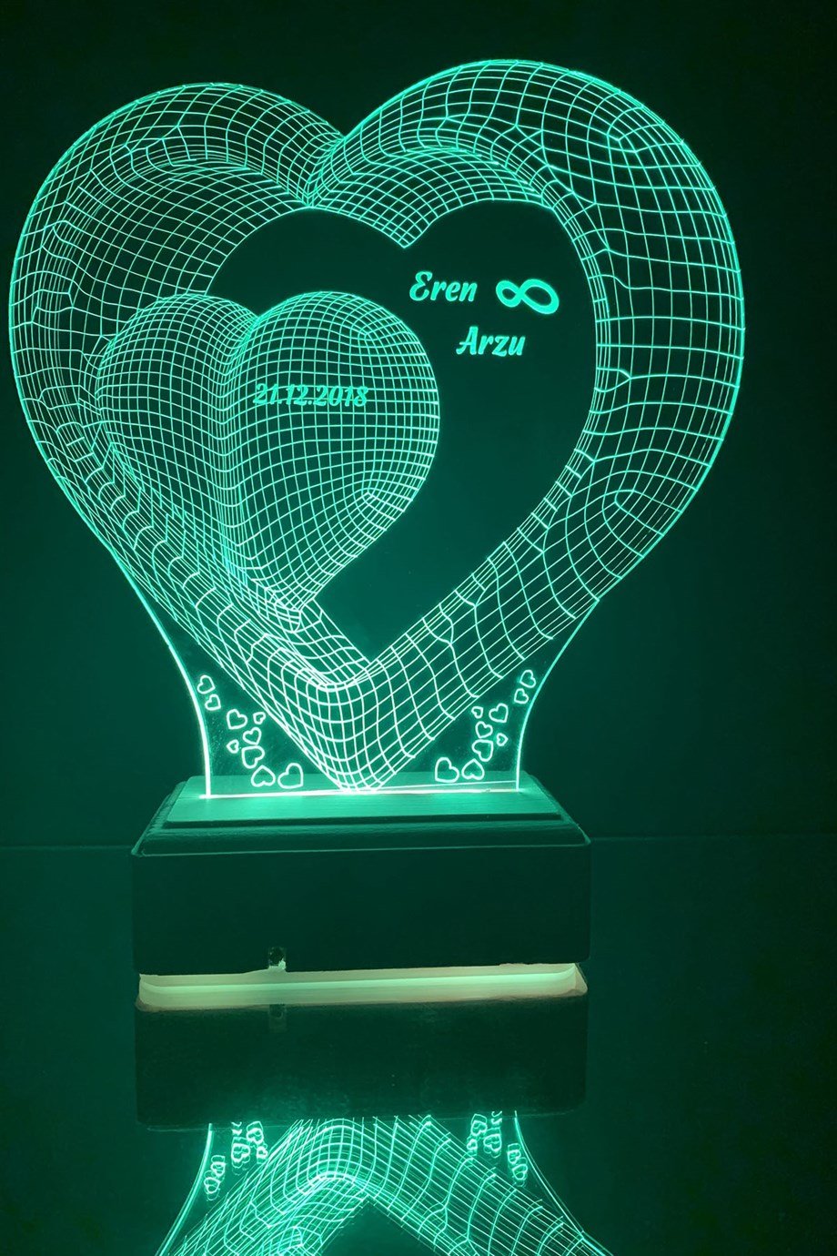 Sevgiliye Hediye Aşk ve Sonsuzluk 3D 16 Renk Dekoratif Led Lamba