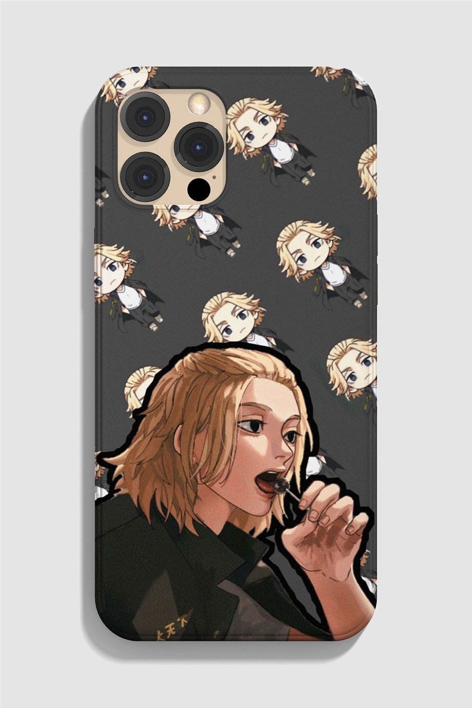 Tokyo Revengers Mikey Siyah Silikon Baskılı Anime Telefon Kılıfı