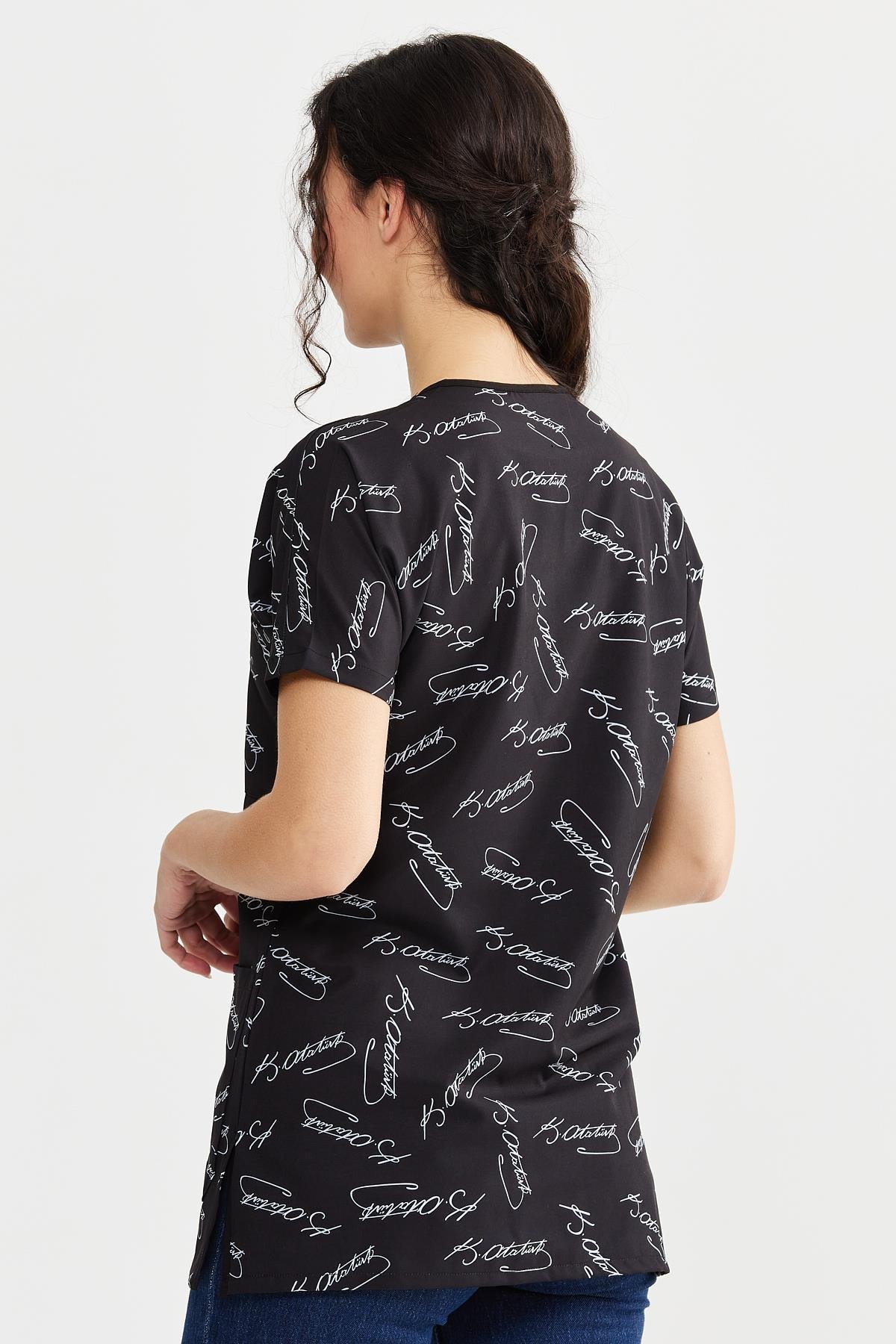 Carnival Basic - Tek Üst Desenli Hemşire Doktor Forması (UNISEX), Atatürk İmzası