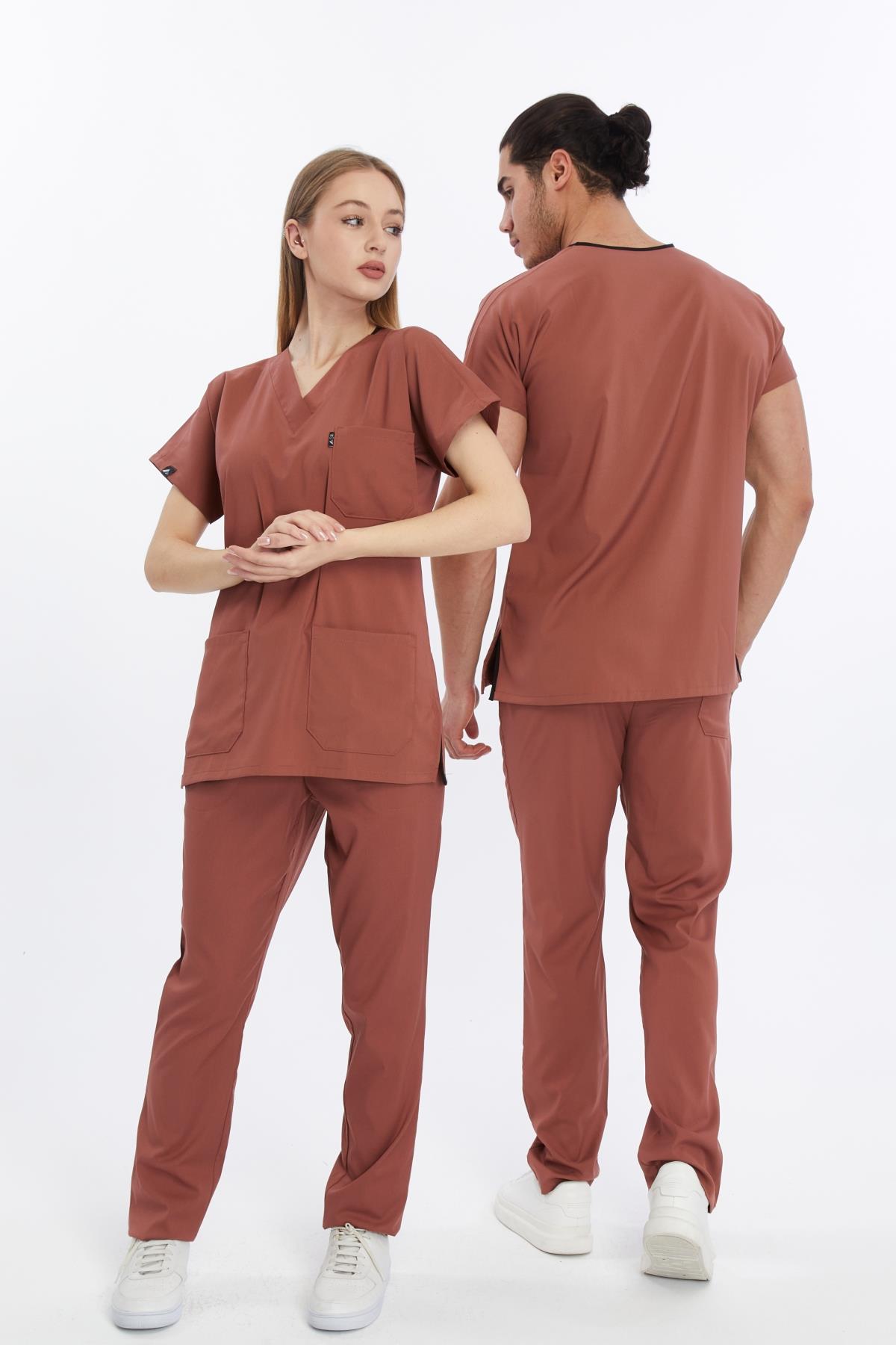 Happiness Basic - Likralı Doktor Hemşire Forma Takımı (UNISEX), Bisküvi