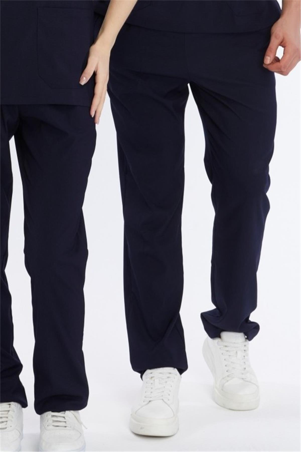 Happiness Basic - Likralı Doktor Hemşire Scrubs Tek Alt Cerrahi Forma (UNISEX), Lacivert