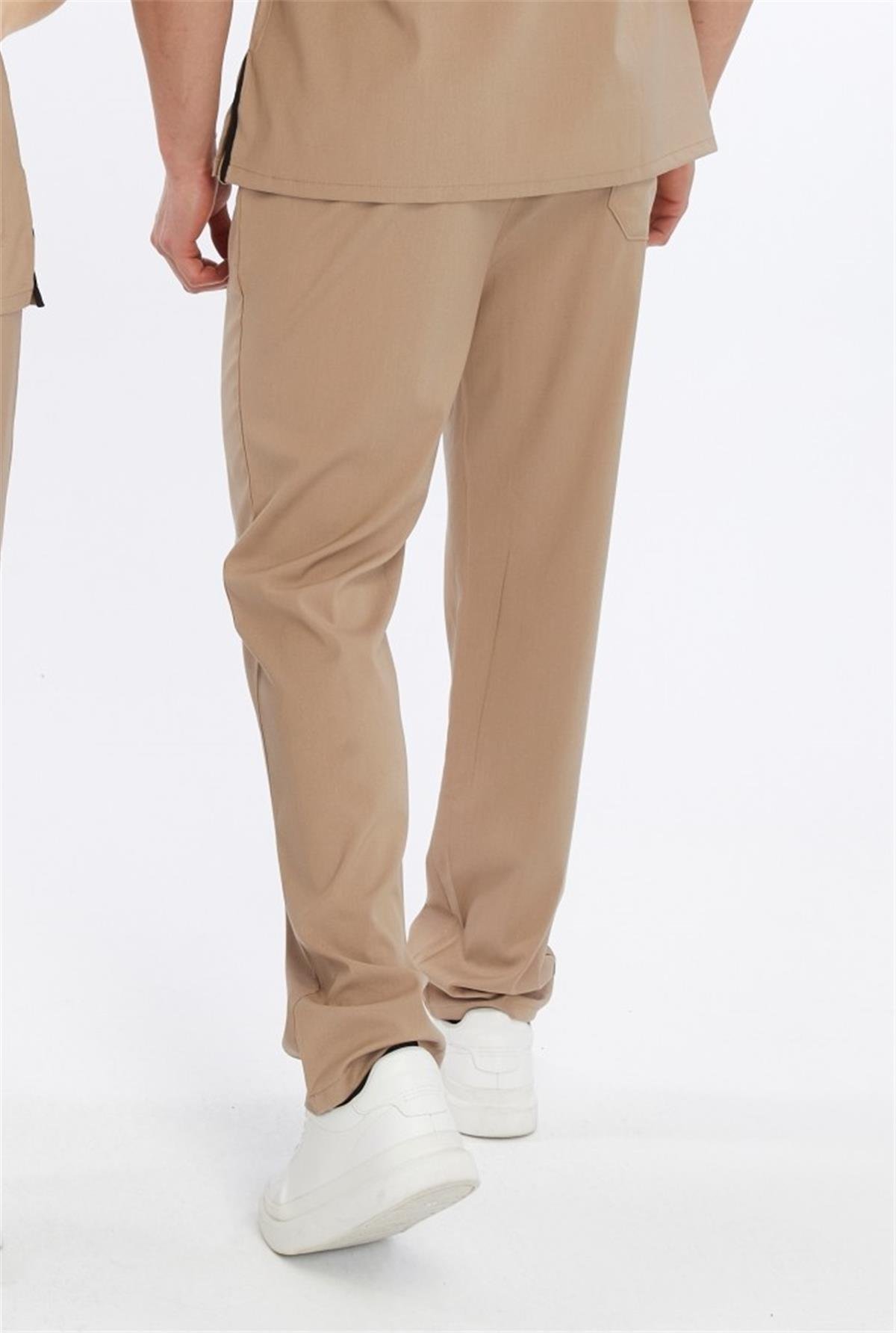 Happiness Basic - Likralı Doktor Hemşire Scrubs Tek Alt Cerrahi Forma (UNISEX), Bej