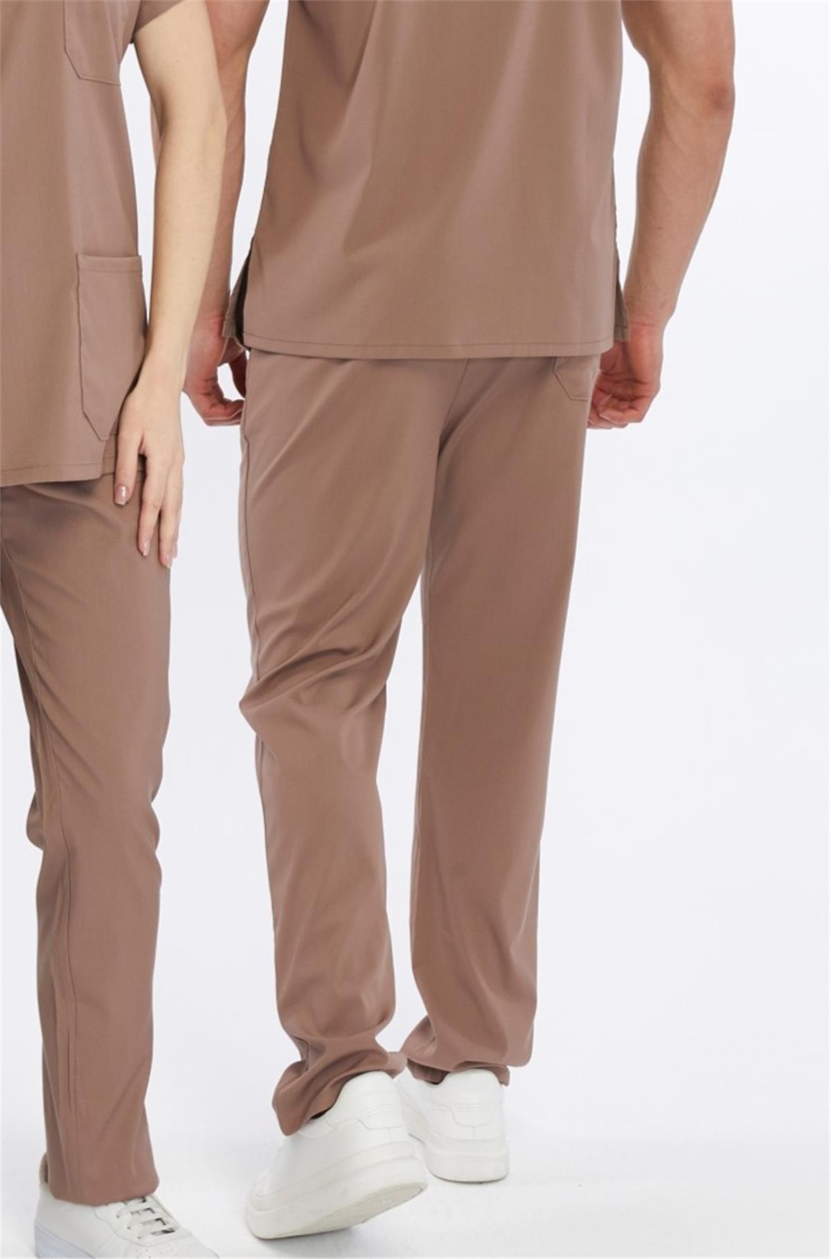 Happiness Basic - Likralı Doktor Hemşire Scrubs Tek Alt Cerrahi Forma (UNISEX), Taş Beji