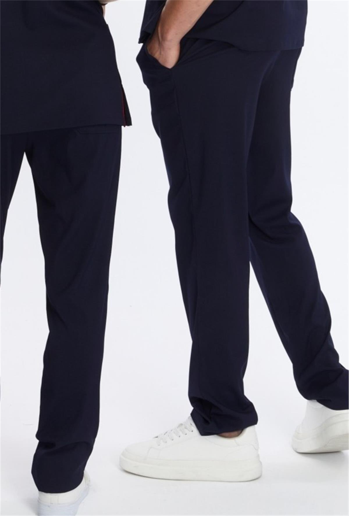 Happiness Basic - Likralı Doktor Hemşire Scrubs Tek Alt Cerrahi Forma (UNISEX), Lacivert