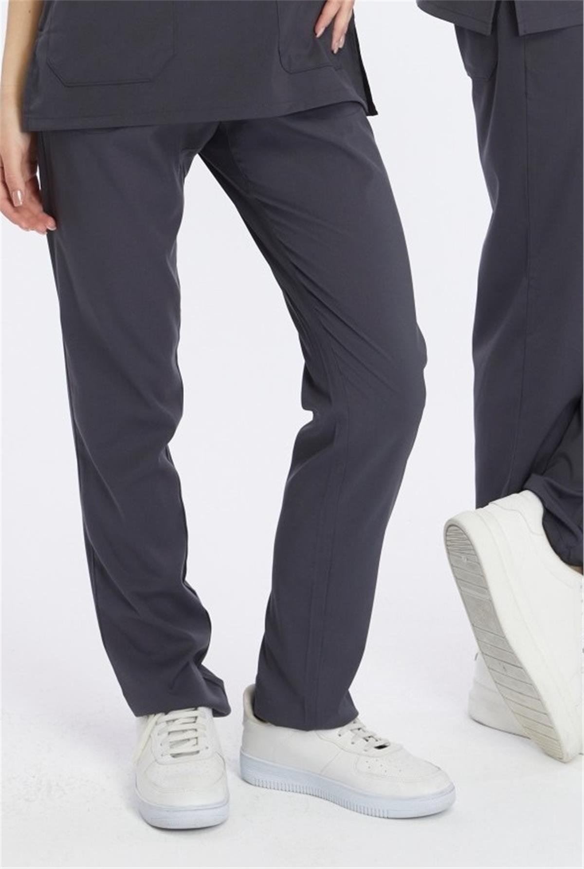 Happiness Basic - Likralı Doktor Hemşire Scrubs Tek Alt Cerrahi Forma (UNISEX), Antrasit