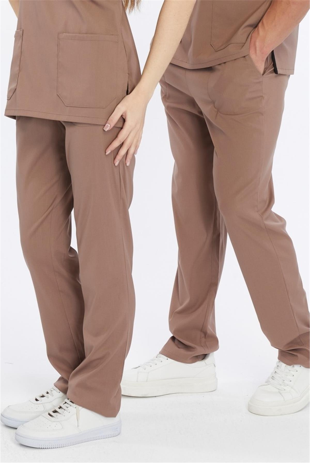 Happiness Basic - Likralı Doktor Hemşire Scrubs Tek Alt Cerrahi Forma (UNISEX), Taş Beji