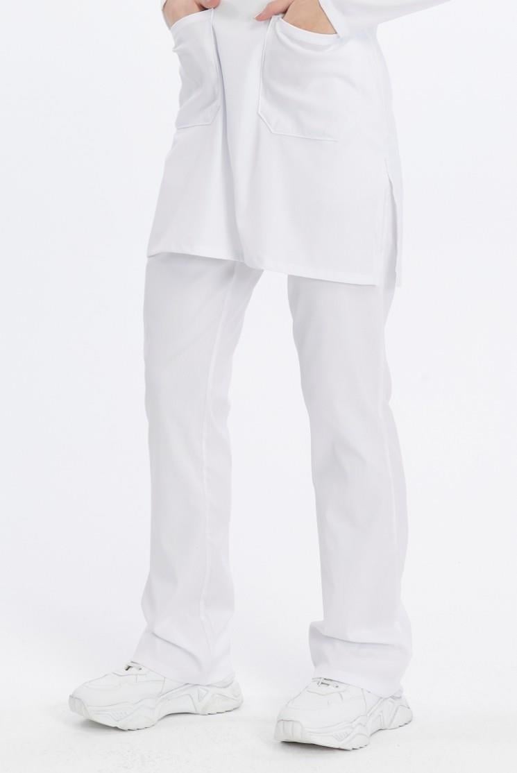 Happiness Modest - Likralı Doktor Hemşire Tesettür Tek Alt Forma, Beyaz