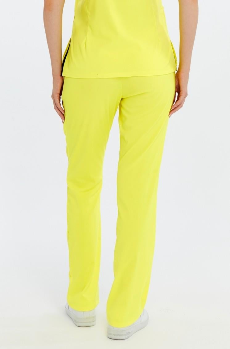Happiness Spaniard - Likralı Doktor Hemşire Scrubs Tek Alt Cerrahi Forma (KADIN), Limon Sarısı