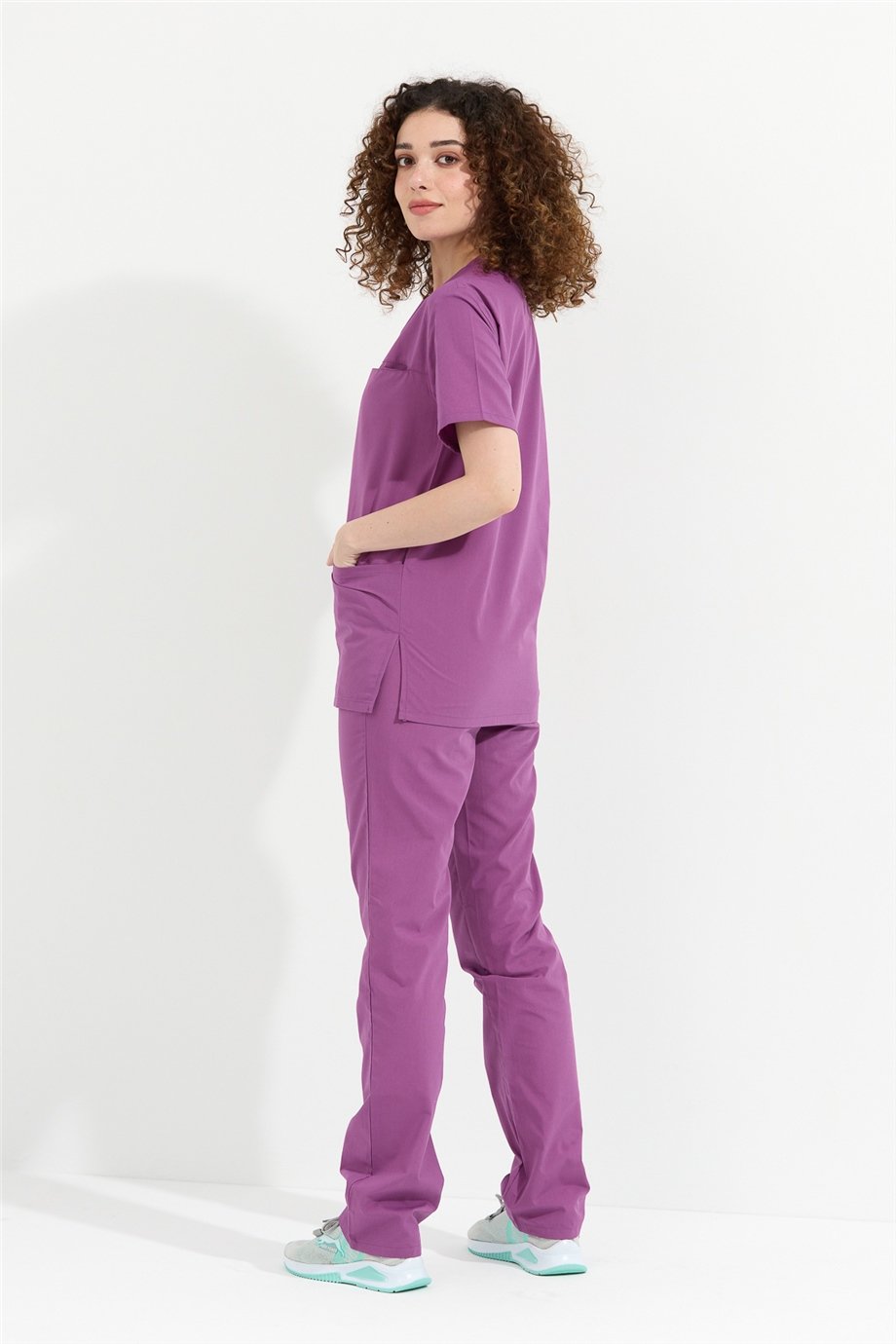 TerryCotton Basic - Doktor Hemşire Forma Takımı, Leylak