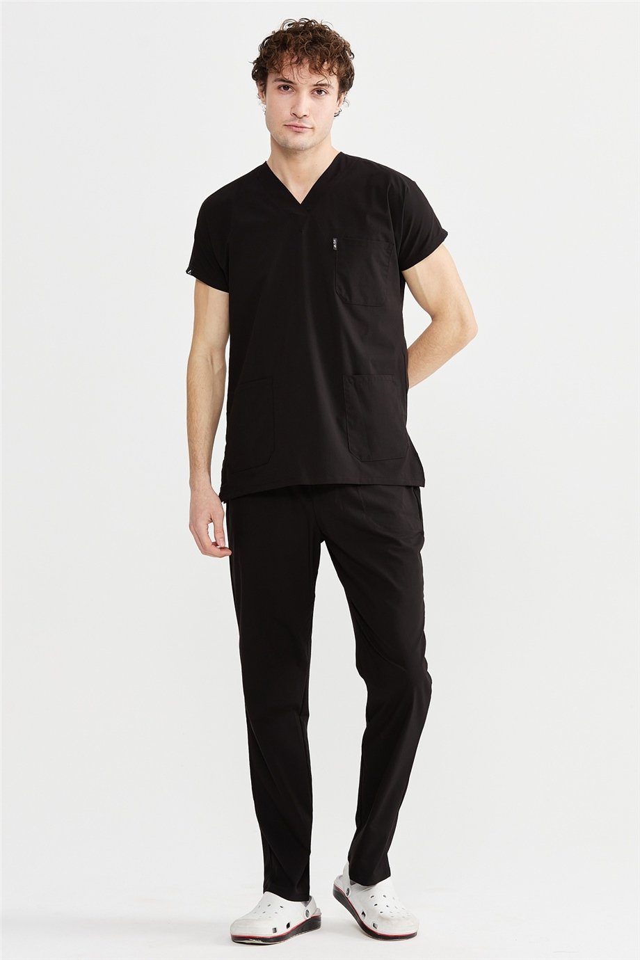 UltraLycra Basic - Doktor Hemşire Forma Takımı (UNISEX), Siyah