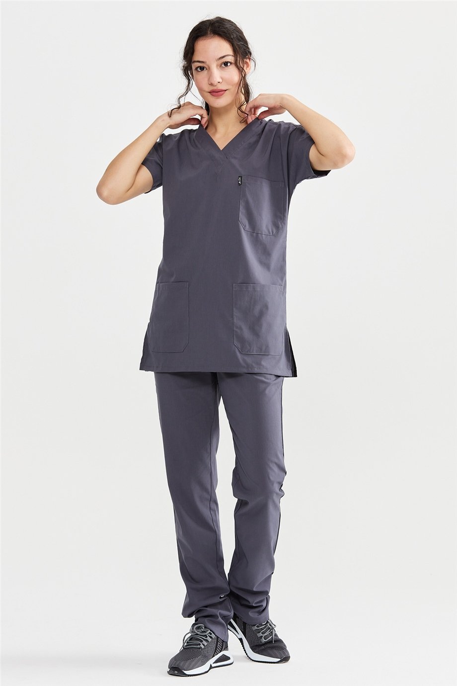UltraLycra Basic - Doktor Hemşire Forma Takımı (UNISEX), Asfalt