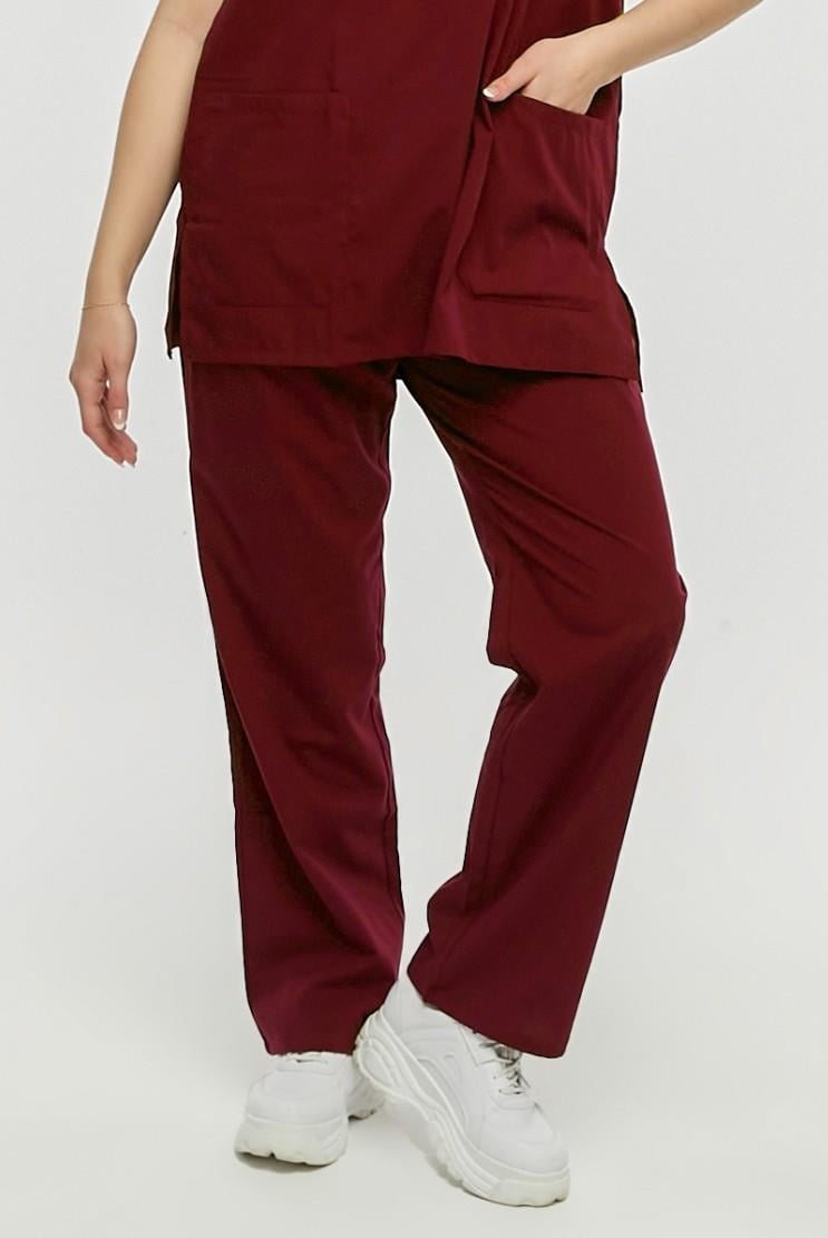 UltraLycra Comfy - Büyük Beden Likralı Doktor Hemşire Tek Alt Cerrahi Forma (UNISEX), Bordo