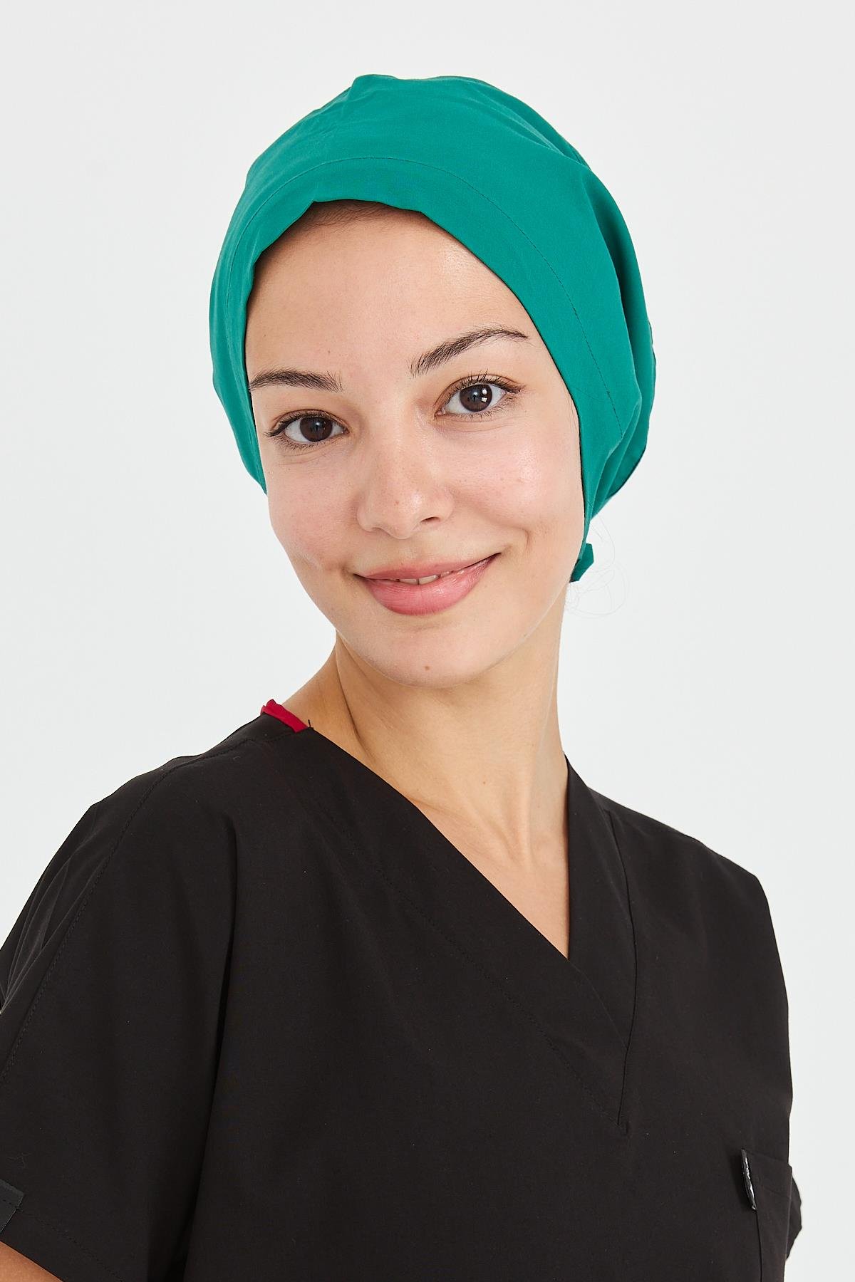 UltraLycra Doktor Hemşire Cerrahi Bone Aşçı Bonesi İş Bandanası, Cerrahi Yeşil