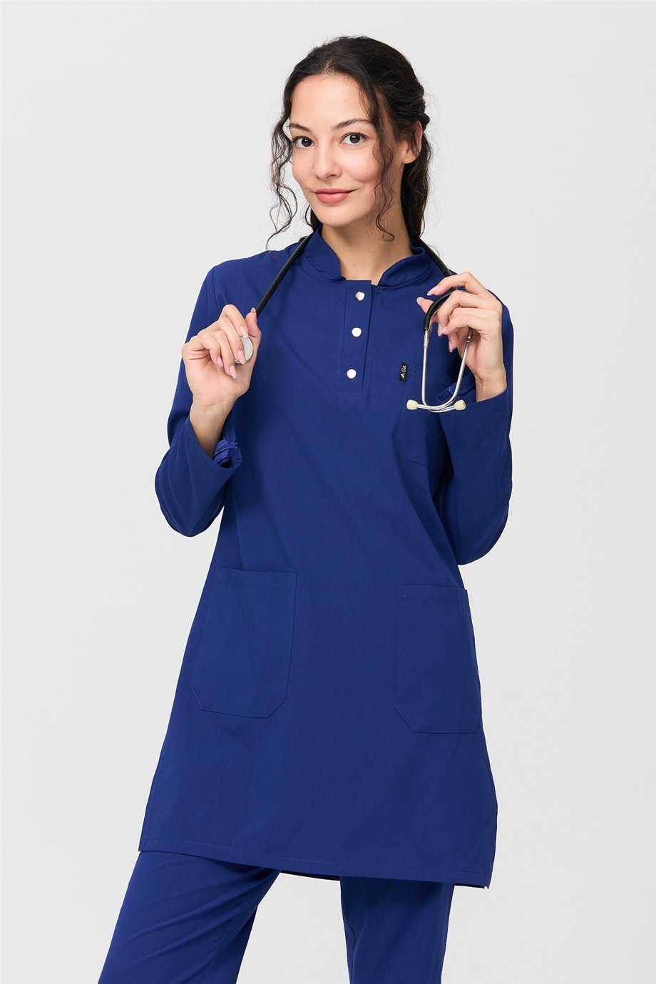 UltraLycra Modest - Doktor Hemşire Forma Takımı, Saks