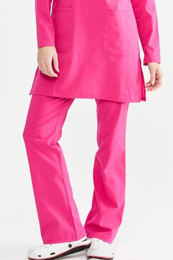 UltraLycra Modest - Likralı Doktor Hemşire Tesettür Tek Alt Forma, Fuşya