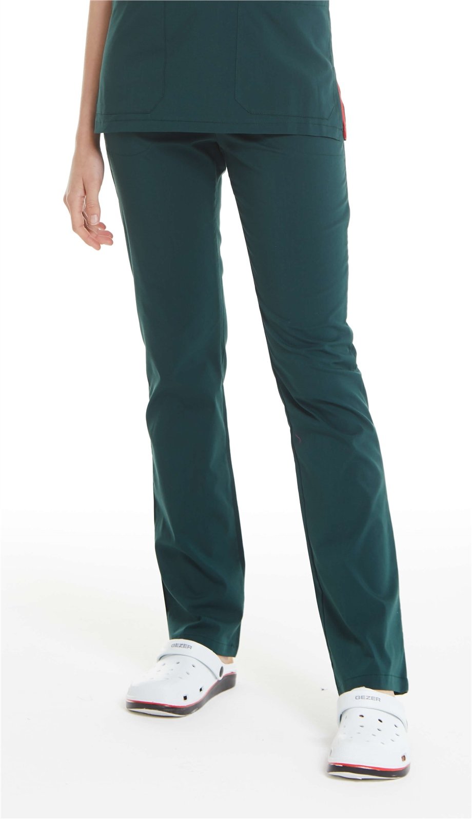 UltraLycra Spaniard - Likralı Doktor Hemşire Tek Alt Forma (KADIN), Koyu Yeşil