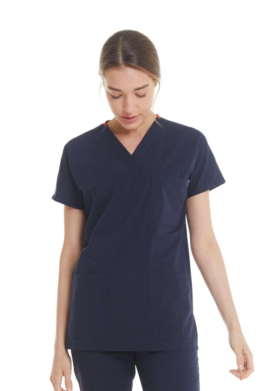 UltraLycra Spaniard - Likralı Doktor Hemşire Tek Üst Forma (KADIN), Lacivert