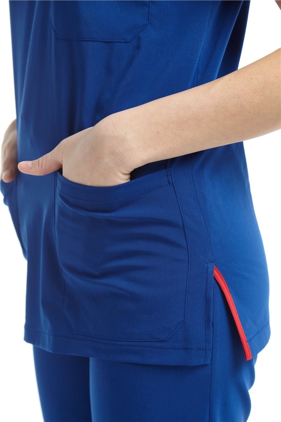 UltraLycra Spaniard - Likralı Doktor Hemşire Tek Üst Forma (KADIN), Saks