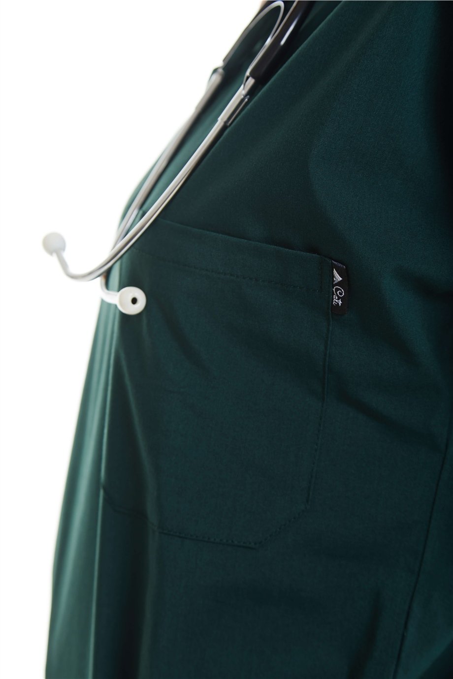 UltraLycra Spaniard - Likralı Doktor Hemşire Tek Üst Forma (KADIN), Koyu Yeşil