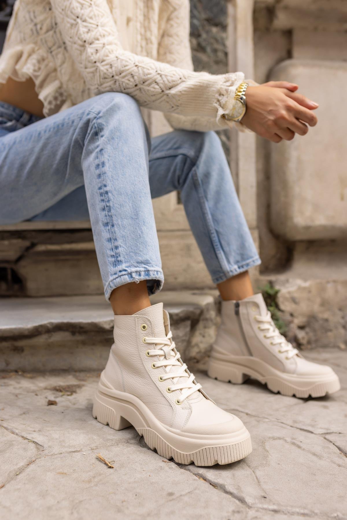 RANGER KADIN  GERCEK DERİ SNEAKER BOT 