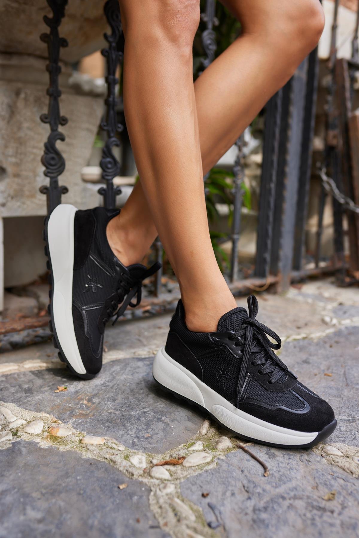 ODORİCO KADIN SİYAH BAGCIKLI EVA TABAN SNEAKER