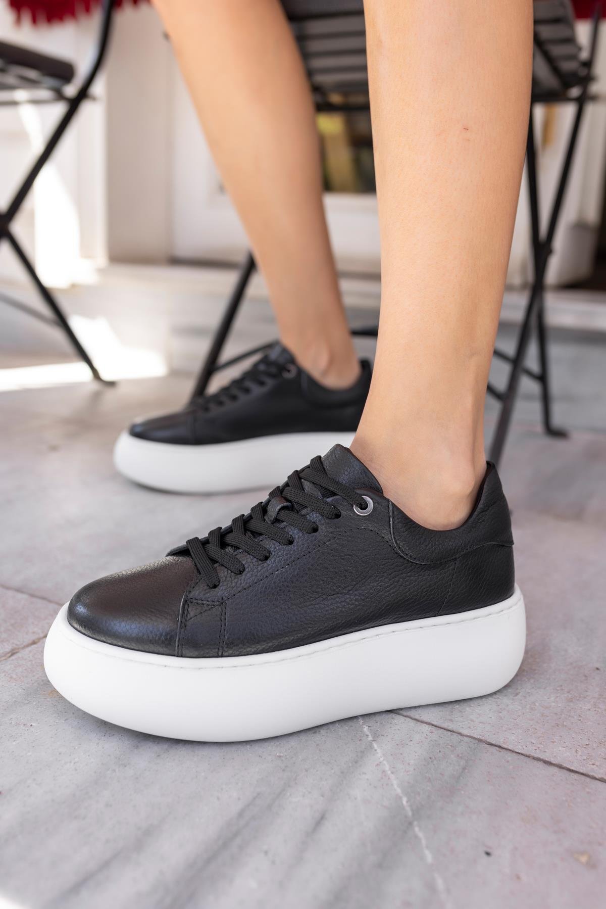 Cupy Kadın Gerçek Deri Eva Taban Sneaker Siyah