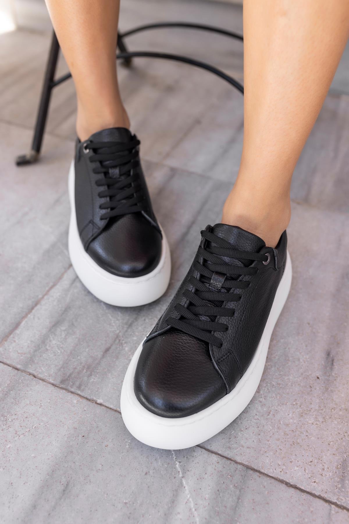 Cupy Kadın Gerçek Deri Eva Taban Sneaker Siyah