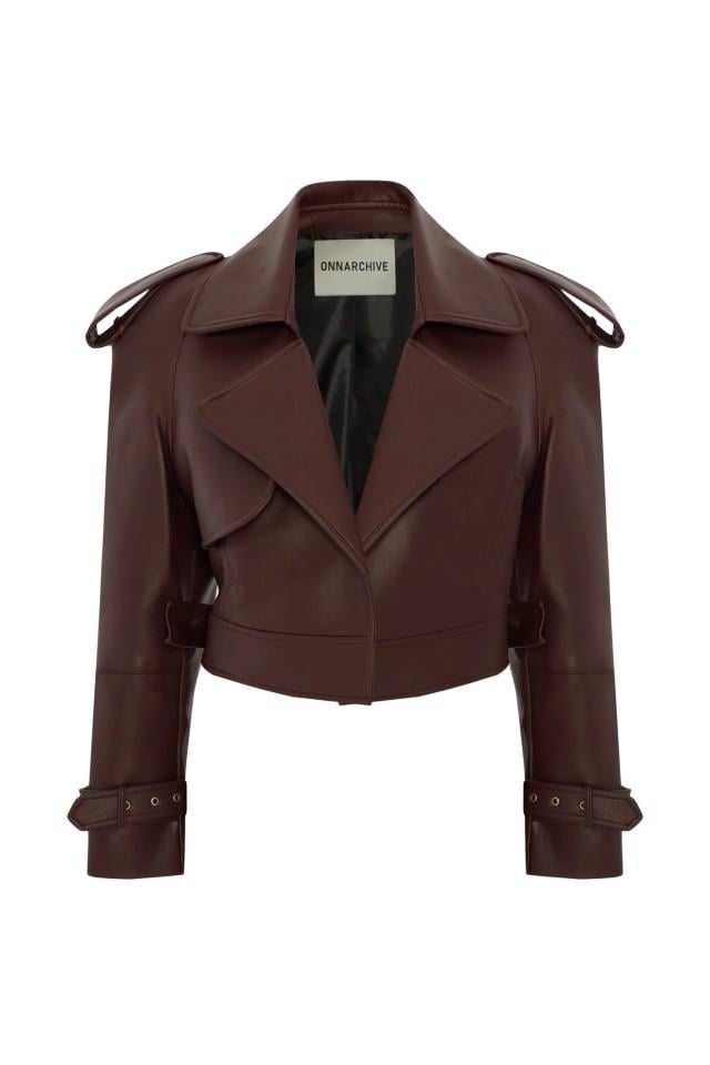 ARCHIEVETFS BIKER DERİ CEKET BORDO
