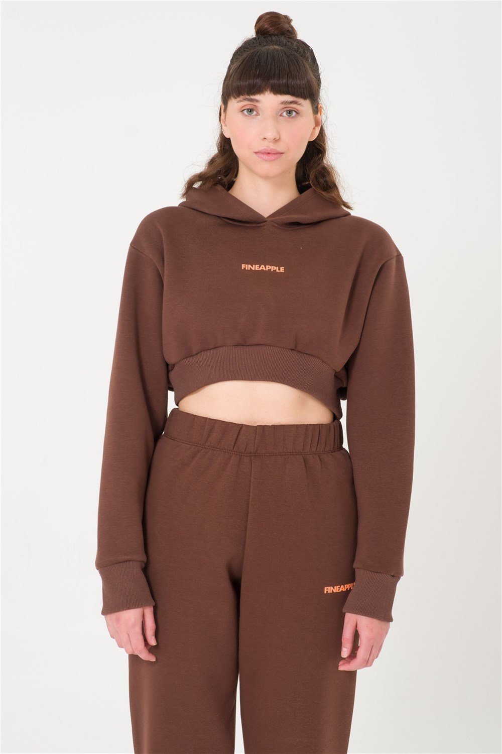 FineappleKAHVERENGİ CROP SWEATSHIRT