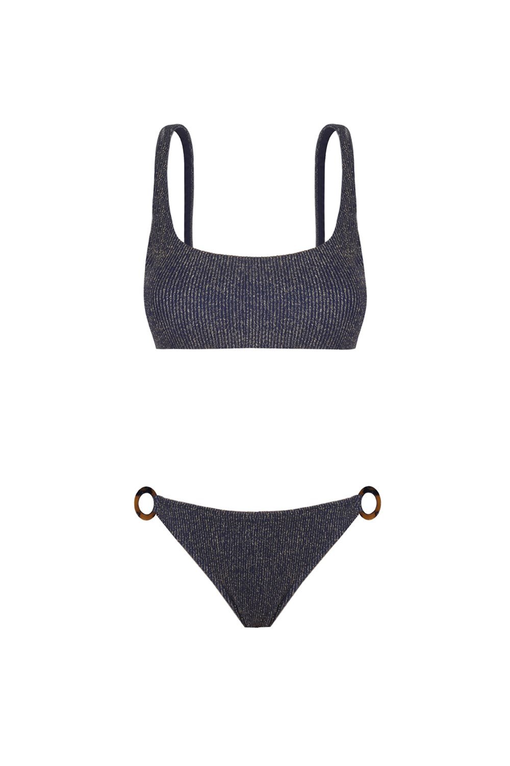 Ninette Parlak Dokulu Lacivert Bikini