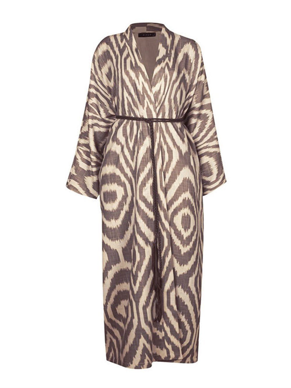 RivusALCEDO Kuşaklı Maksi Kimono - Siyah