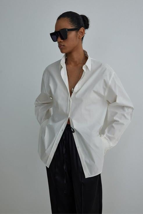 SUUDBeyaz Oversize Poplin Gömlek