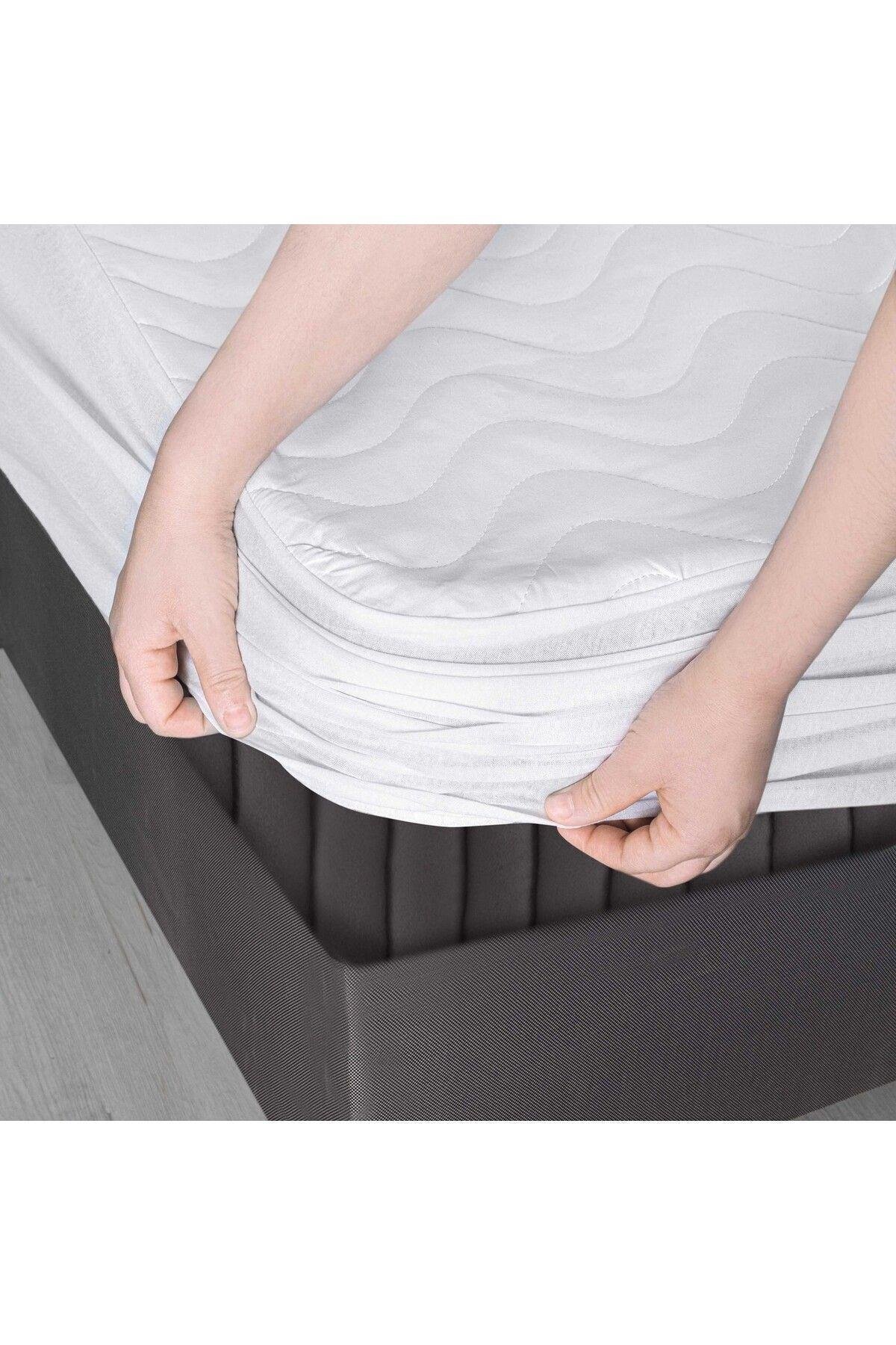 Kapitone Fitted Full Kenar Su Sıvı Geçirmez %100 Pamuk Yatak Koruyucu Alez tek çift battal