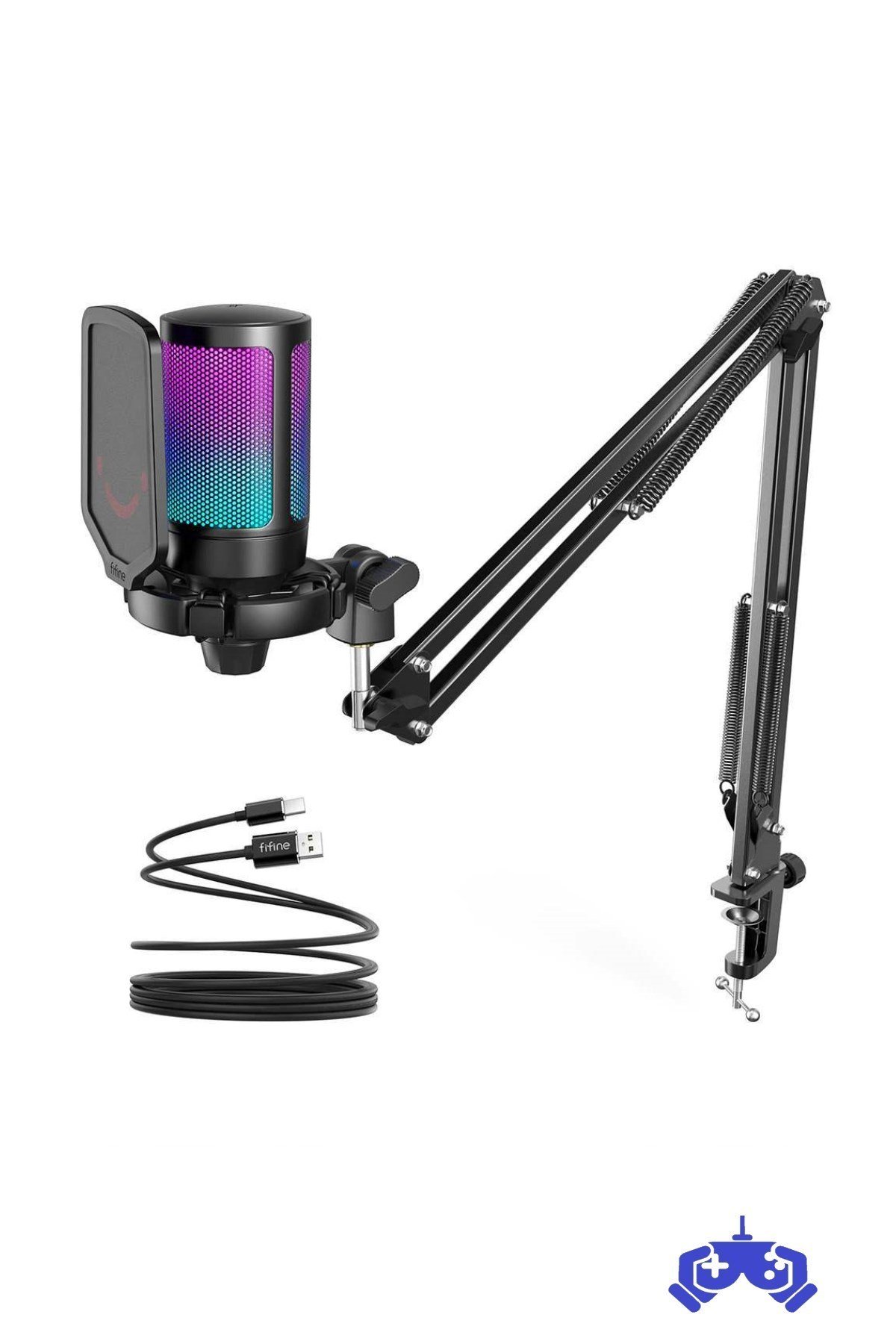 Fifine Ampligame A6T Yayıncı USB Mikrofon Seti - Twitch Youtuber Gamer Tiktok