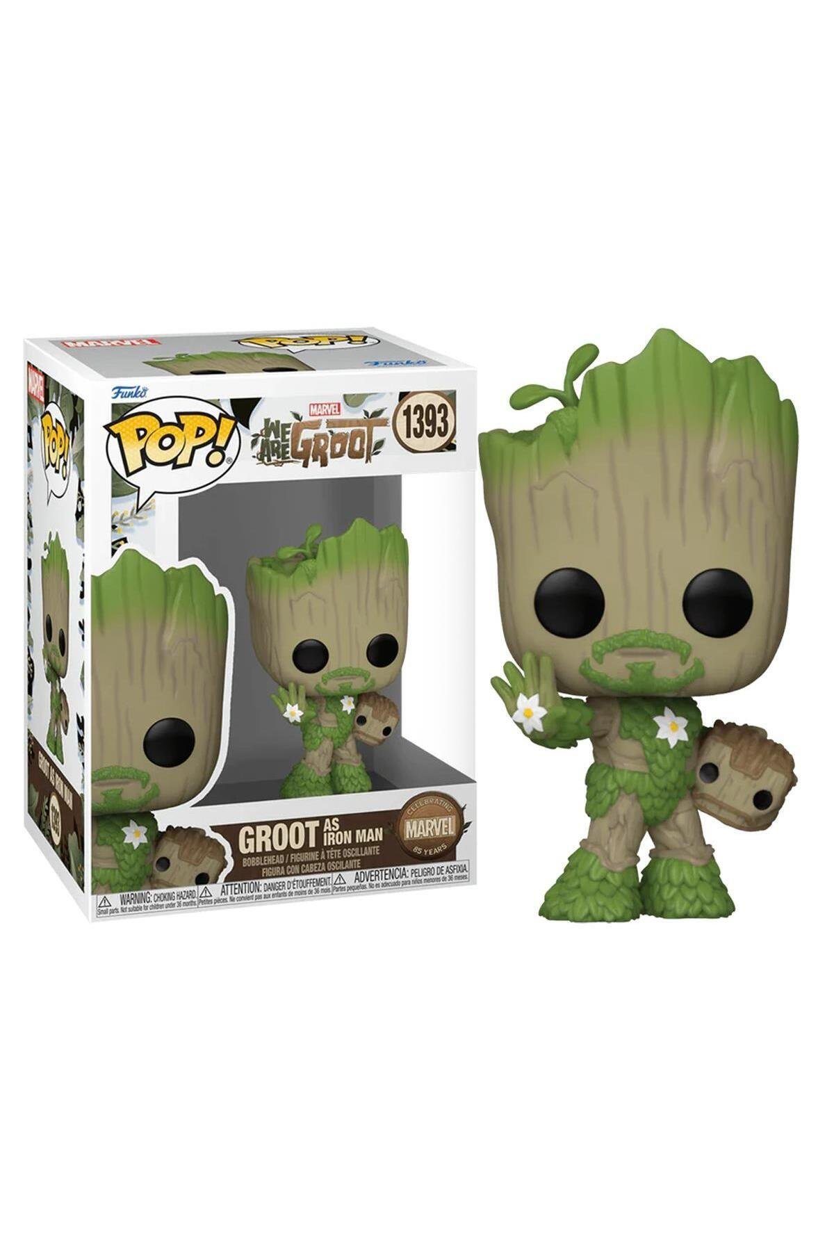 Funko Pop Marvel We Are Groot - Groot As Iron Man No:1393 Bobble-Head