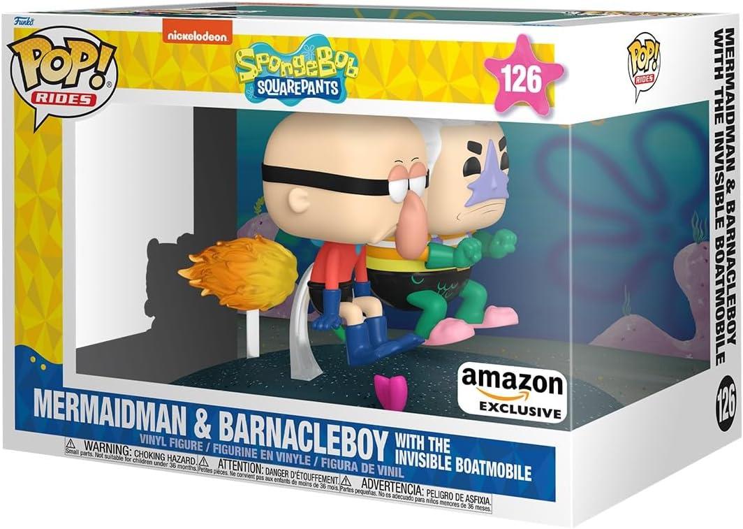 Funko Pop Rides Deluxe Spongebob Squarepants -Mermaidman And Barnacleboy With The Invisible