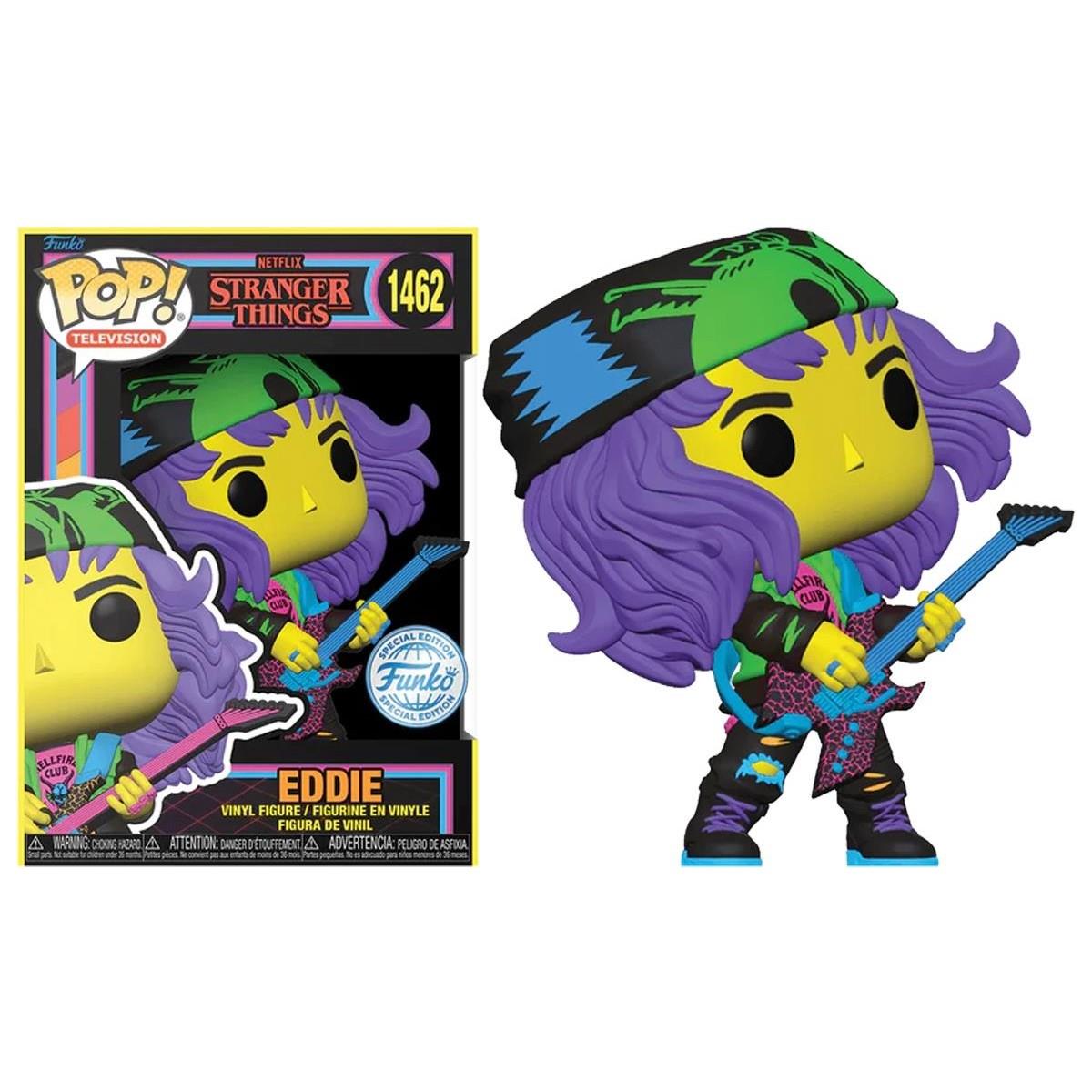 Funko Pop Television Stranger Things Season S3 -Eddie With Guitar Blacklight Special Edition