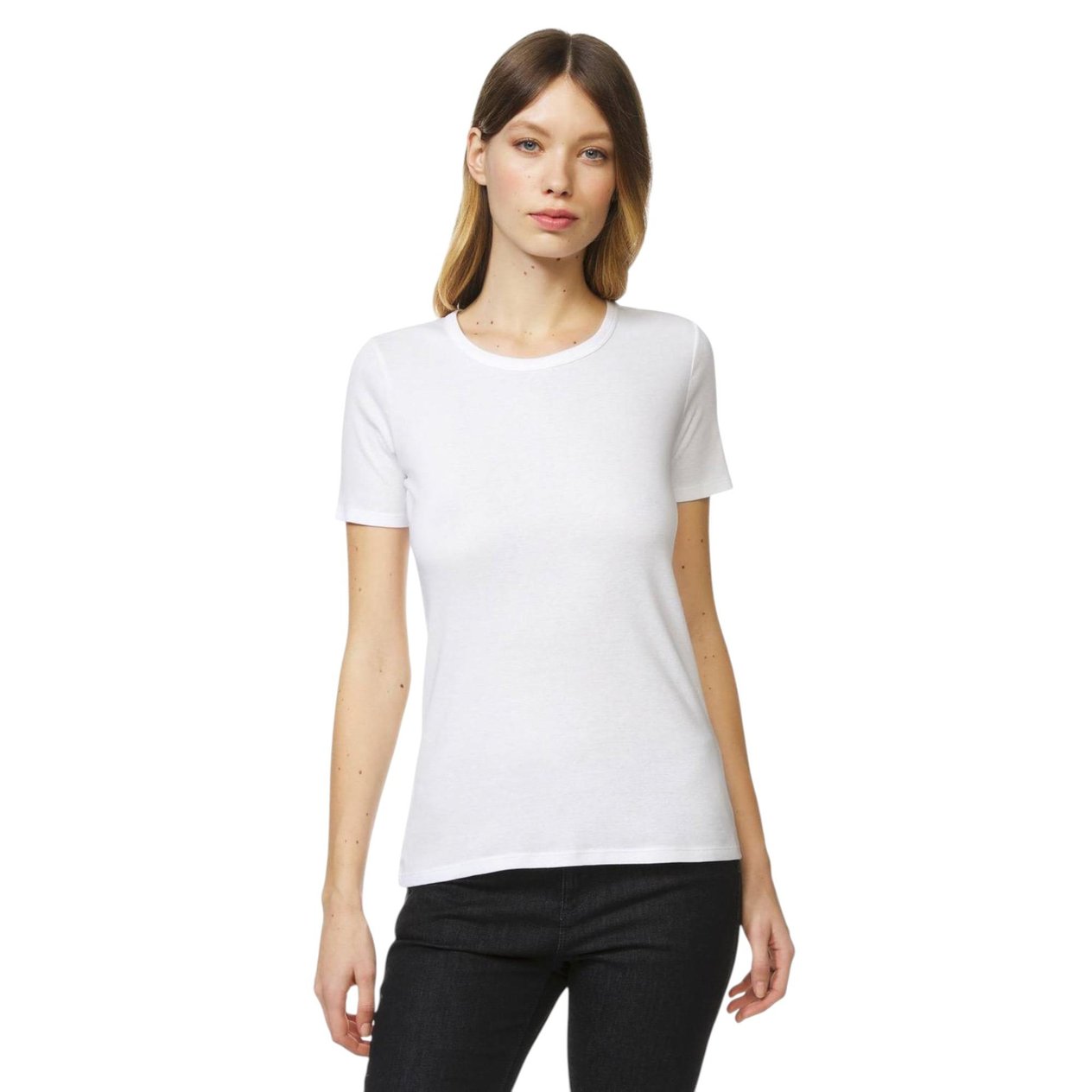  Basic Kısa Kollu Bisiklet Yaka T-Shirt