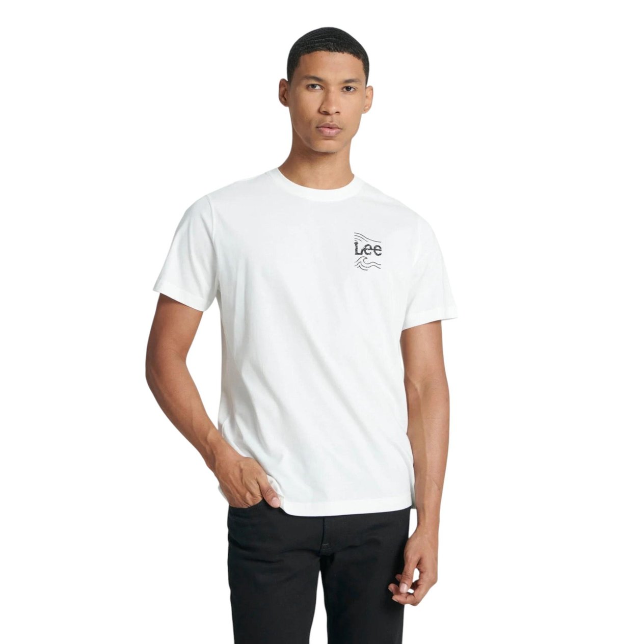 Bisiklet Yaka Beyaz Erkek Kısa Kol T-Shirt
