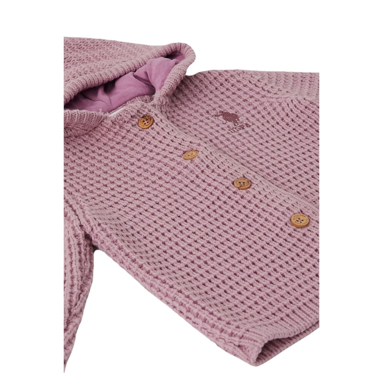 Pembe Kapüşonlu Bebek Bebek Hırka