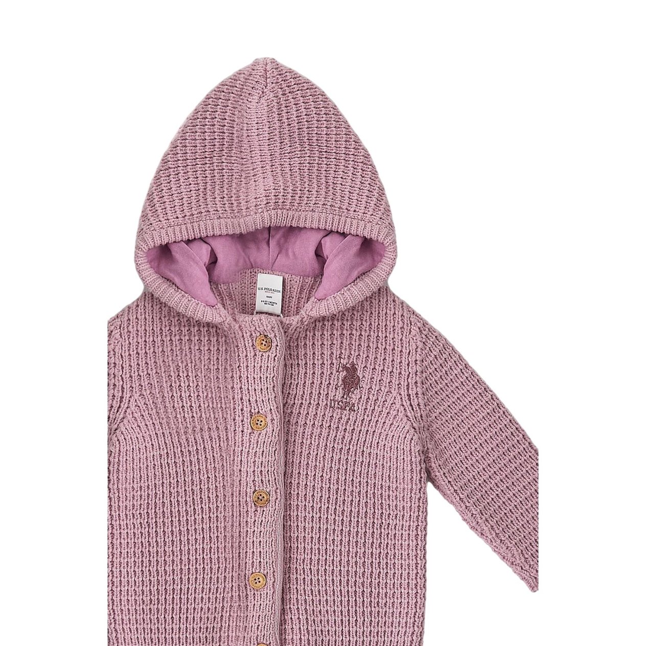 Pembe Kapüşonlu Bebek Bebek Hırka