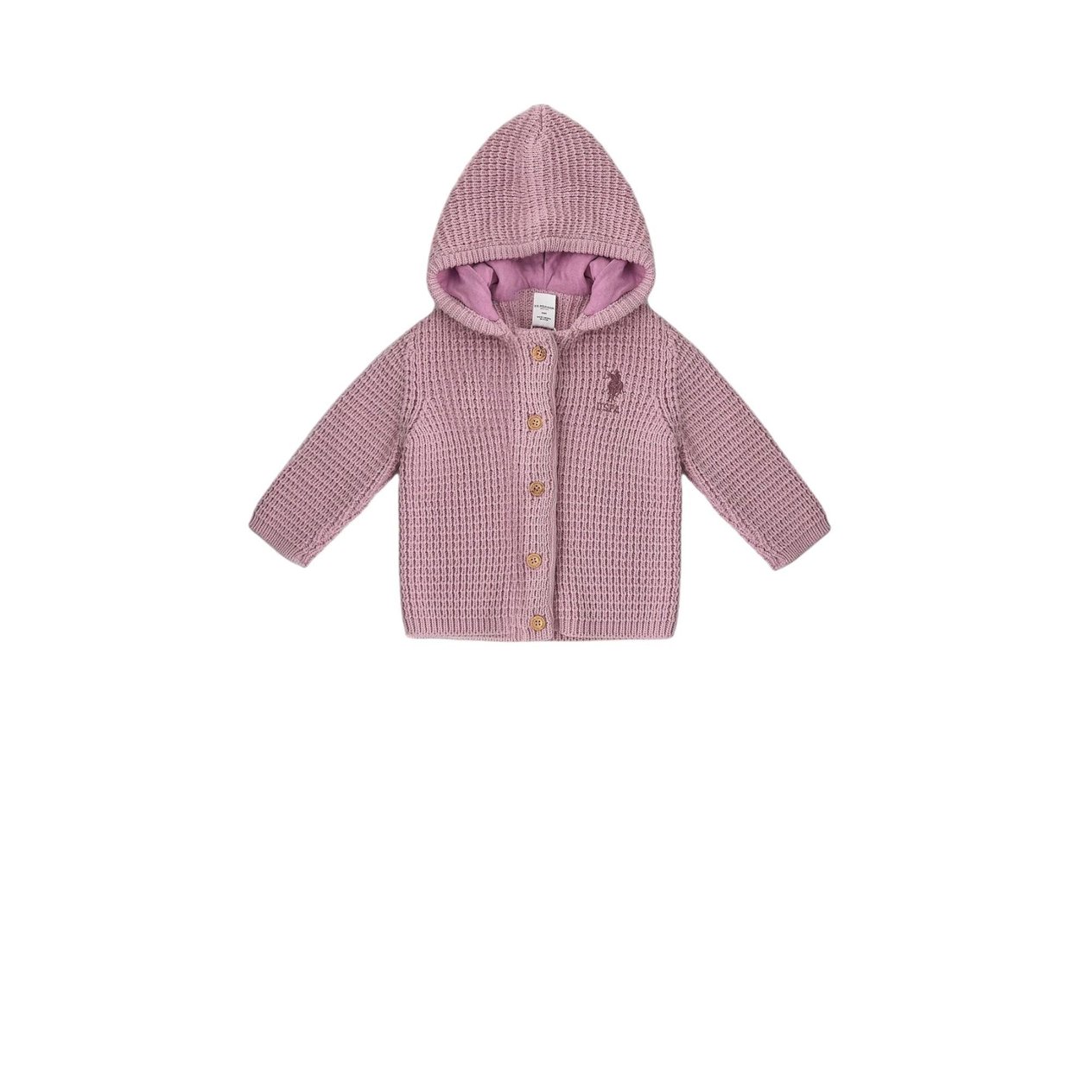 Pembe Kapüşonlu Bebek Bebek Hırka