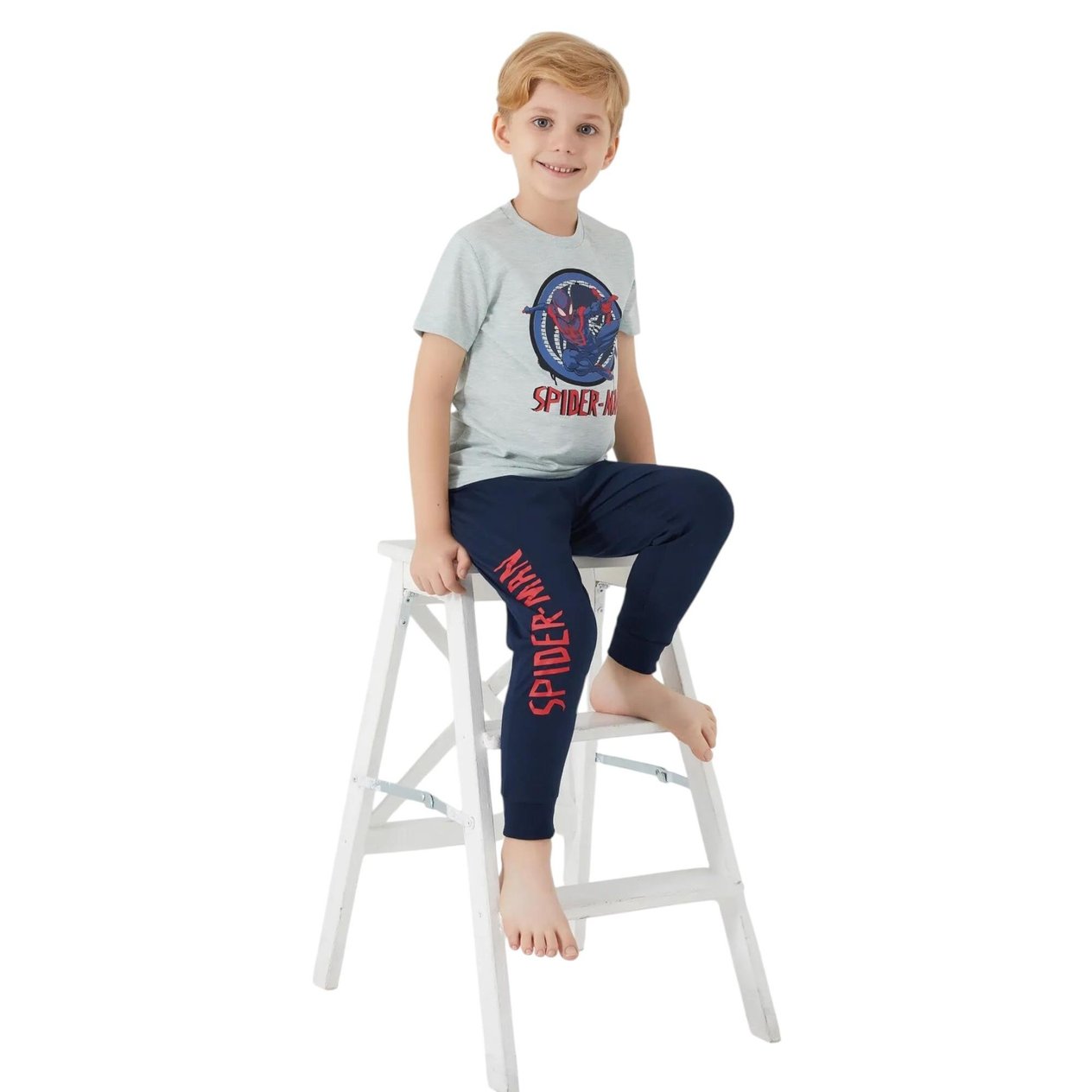 Spiderman Ring Gri Erkek Çocuk Kısa Kol Pijama Takım