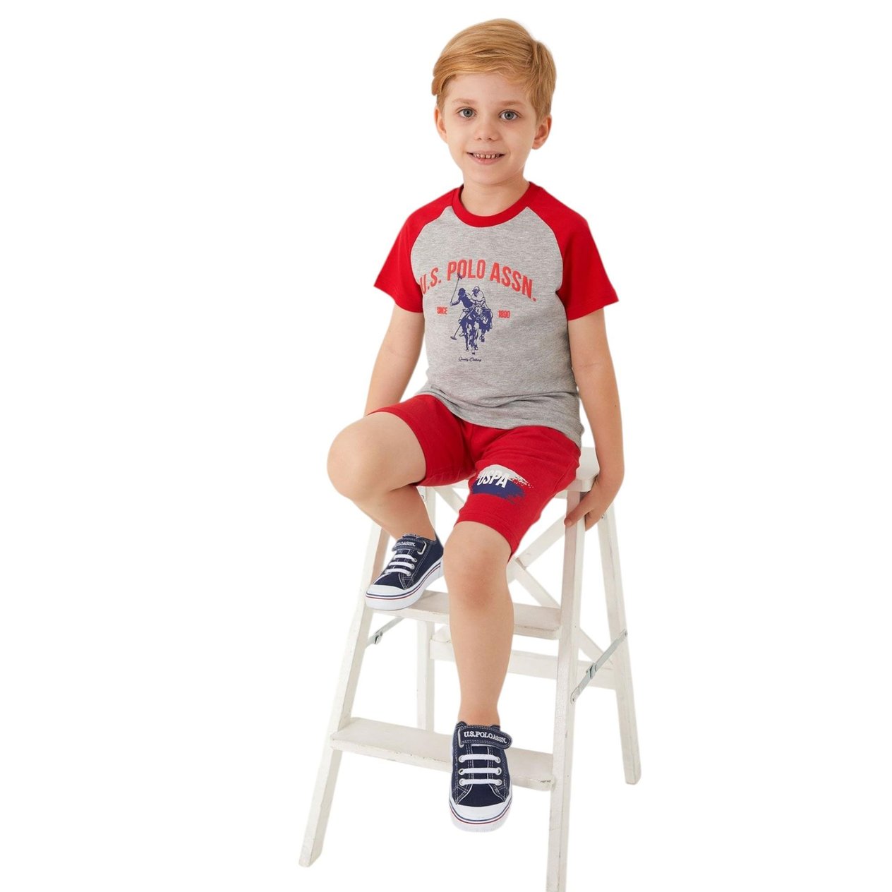 U.s. Polo Assn Silky Natural Erkek Çocuk Bermuda Takım