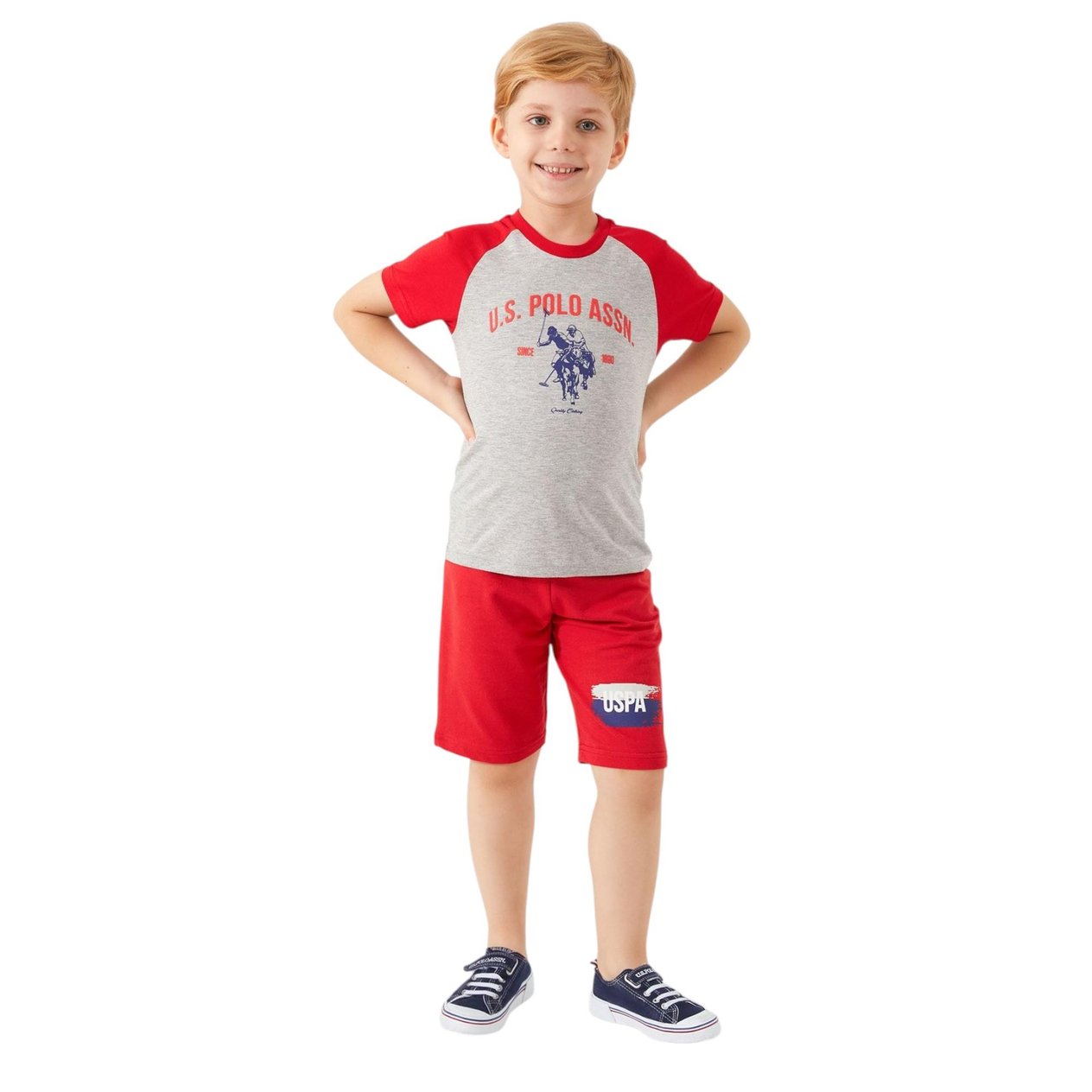 U.s. Polo Assn Silky Natural Erkek Çocuk Bermuda Takım
