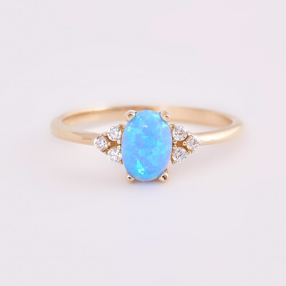 Opal Aşk Altın Yüzük